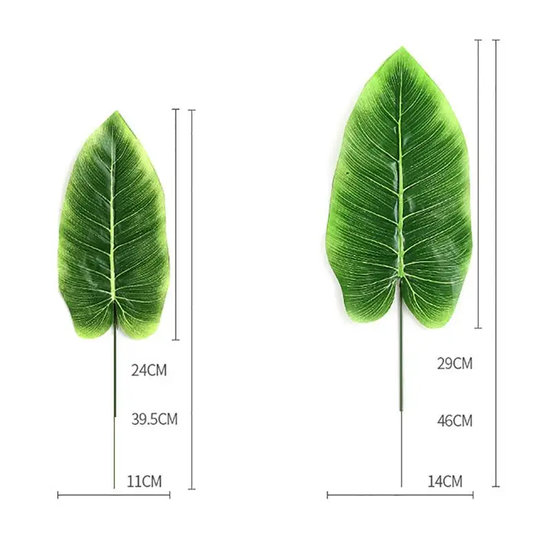 20 шт Искусственный лист реалистичный Банановый Лист декоративный поддельное искусственное растение с листьями украшения для вечеринки в гавайском стиле поставки