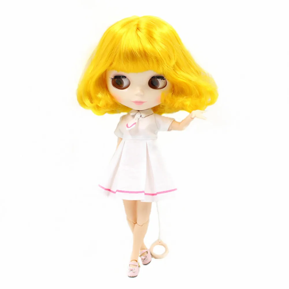 Ледяной DBS Blyth кукольные 1/6 bjd BL3038 желтого золота Милая богиня вьющиеся волосы с
