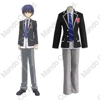 

Anime DATE A LIVE Itsuka Shidou Cosplay Costume Boys School Uniform Suit 4pcs Set Mens Halloween Cosplay Fancy Outfit
