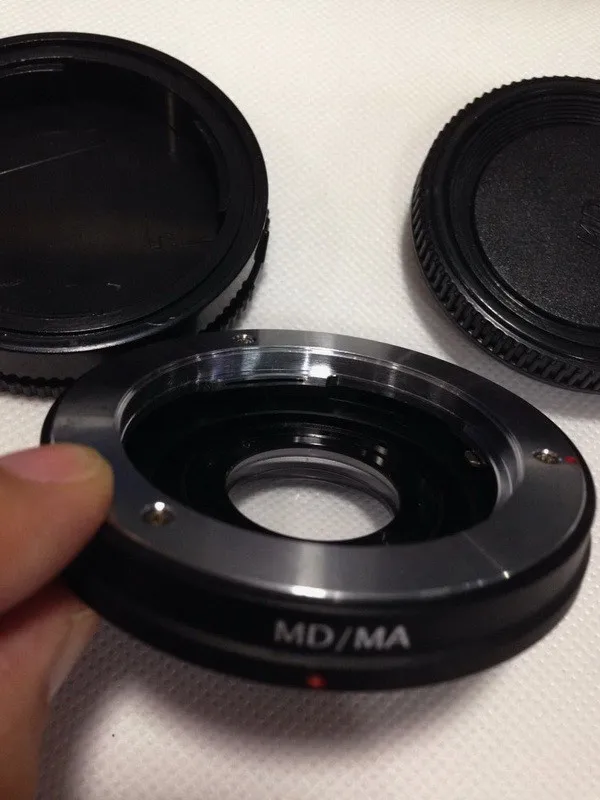 Фирменная Новинка comlyo кольцо Объективы для фотоаппаратов адаптер Minolta MD MC объектива для Minolta MA Sony со стеклом(MD-MA)+ передние и задние крышки