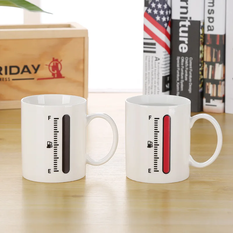 

2019 hot sale Temperature Sensing Color Changing Mug Magical Discolor Coffee Mug Novelty Milk Teacup Home Office Supplies