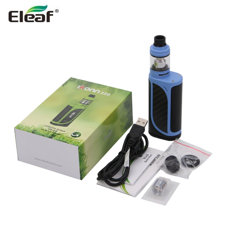 Original Eleaf iKonn 220 VW TC 220W Box Mod with ELLO Tank 2ml /4ML Atomizer Kit Electronic Cigarette Vaporizer Original Eleaf iKonn 220 VW TC 220W Box Mod with ELLO Tank 2ml /4ML Atomizer Kit Electronic Cigarette Vaporizer