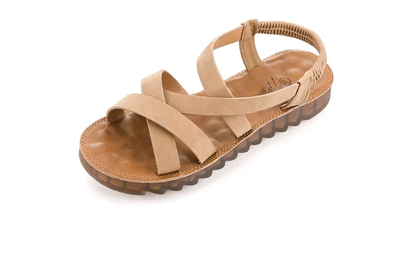 COOTELILI Gladiator Flat Sandals Women Rubber Shoes For Women Ladies Sandles Summer Shoes Female Strap Sandals 35-39   (6)