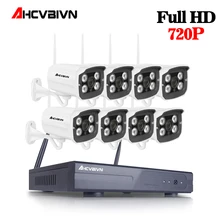 Наружная система безопасности камеры Беспроводная 8CH 720 P HD 30 m ночного видения Водонепроницаемая домашняя Wi-Fi камера видеонаблюдения комплект наблюдения