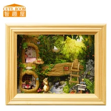 Assemble DIY Doll House Toy Wooden Miniatura Doll Houses Miniature Dollhouse toys With Furniture LED Lights