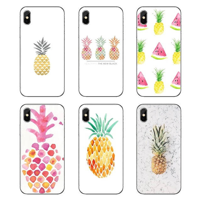 لطيف جميل الأناناس الفاكهة فون خلفيات 2 لينة حالات يغطي ل بود تاتش فون 4 4 S 5 5 S 5c Se 6 6 S 7 8 X Xr Xs زائد ماكس Fitted Cases Aliexpress