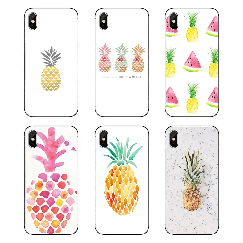 لطيف جميل الأناناس الفاكهة فون خلفيات 2 لينة حالات يغطي ل بود تاتش فون 4 4 S 5 5 S 5c Se 6 6 S 7 8 X Xr Xs زائد ماكس Fitted Cases Aliexpress