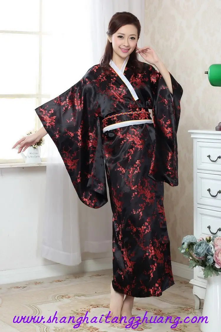 HI Q Vintage Kimono Costume Yukata Gown Japanese Floral Robe Haori
