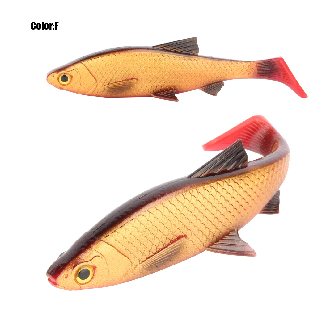 RoseWood 5g 10g 20g 40g 3D Soft bait fishing lure Silicone Shad plastic lures Roach Paddle Tail 3D scanned Lively kicking action  (1)
