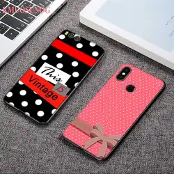 Черный мягкий силиконовый телефон случаях розовый в горошек для Xiaomi F1 A1 A2 8 Redmi Note 4X S2 5, 6 5A 6A Pro Plus