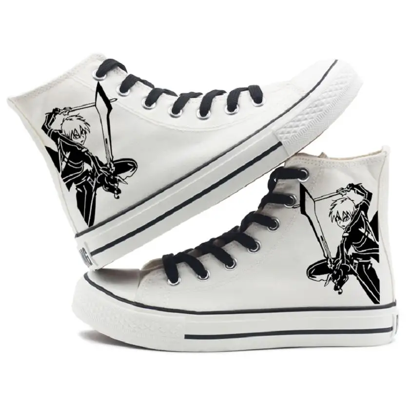 Высокое качество унисекс аниме меч для косплея онлайн Kirigaya Kazuto Kirito Студенческая Повседневная парусиновая обувь плимсоллы веревка обувь