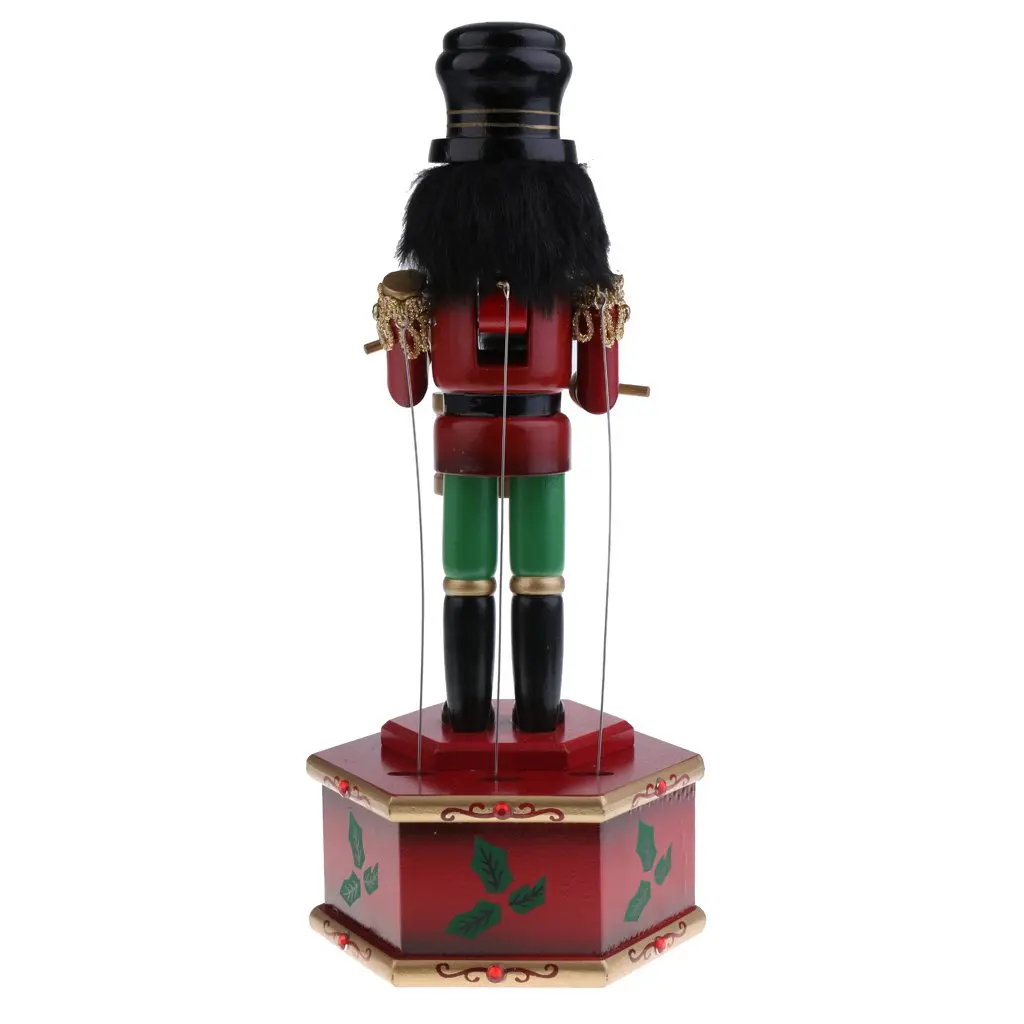 Natal para a Criança 32cm de Madeira Nutcracker Boneca Estatueta Caixa Música Casa Ornamento Decoração Brinquedo Aniversário Presente Família Amigos 6 caixa de música, ornamento para decoração de