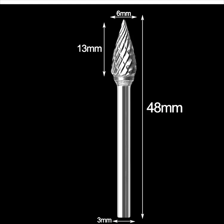 3x6 мм Вольфрамовая сталь карбид заусенцы резак роторный инструмент заусенцы двойной Алмазная резка роторные полировочные инструменты