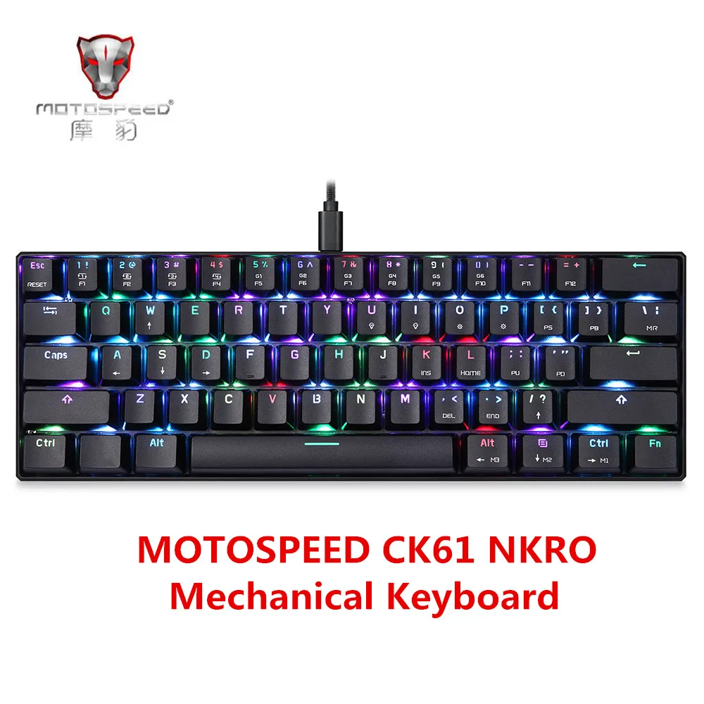 MOTO speed CK61 NKRO механическая клавиатура с переключателем Kailh BOX 61 антипривиденная