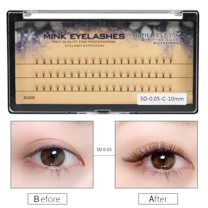 

8-14mm 5D False Eyelashes Natural Thick Cluster Lashes Extension Grafting Eyes Makeup Tool Women Grafting Eyelashes
