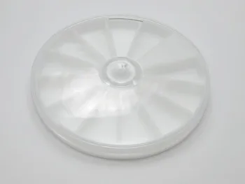 

4 Clear Plastic Box Case Beads Display Organizer Wheel Tray with Lid 82mm