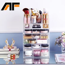 AF новая многофункциональная коробка для хранения косметики Органайзер акриловый косметический Органайзер Ящики Косметическая коробка C212