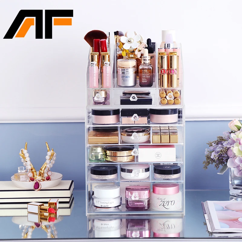 

AF New Multifunctional Storage Box Makeup Organizer Acrylic Cosmetic Organizer Drawers Cosmetic Box C212