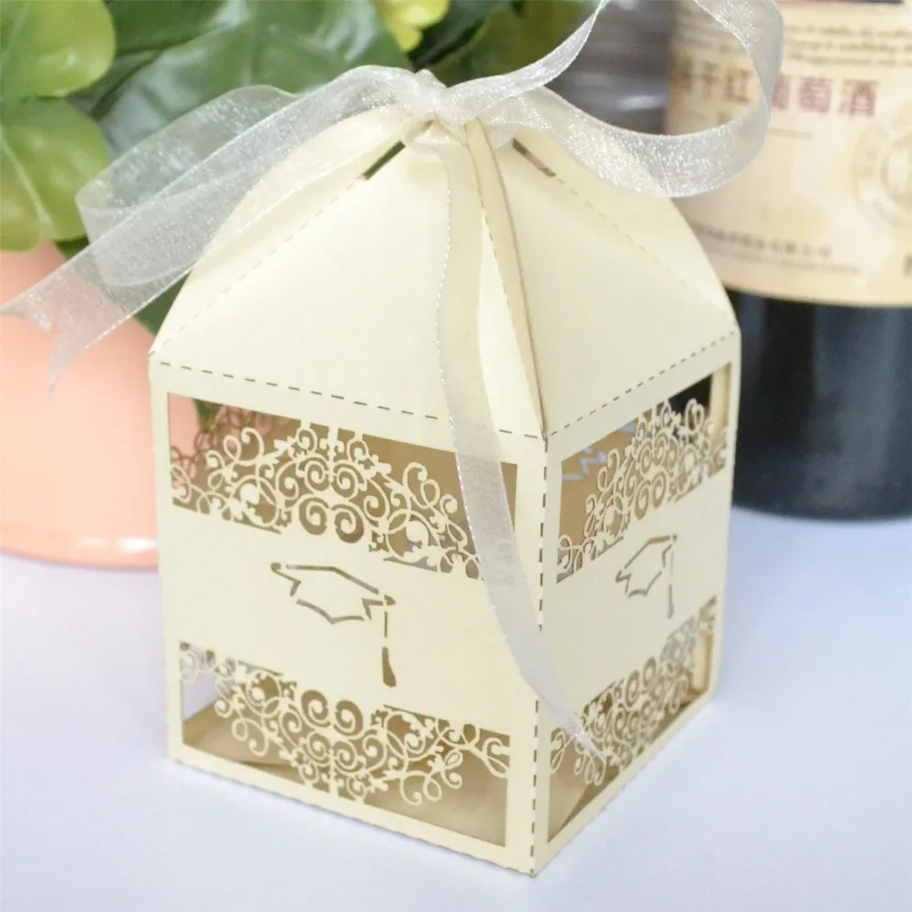 Laser Cut Candy boxes/Chocolate Box Graduation Favor Boxes,50pcs/lot