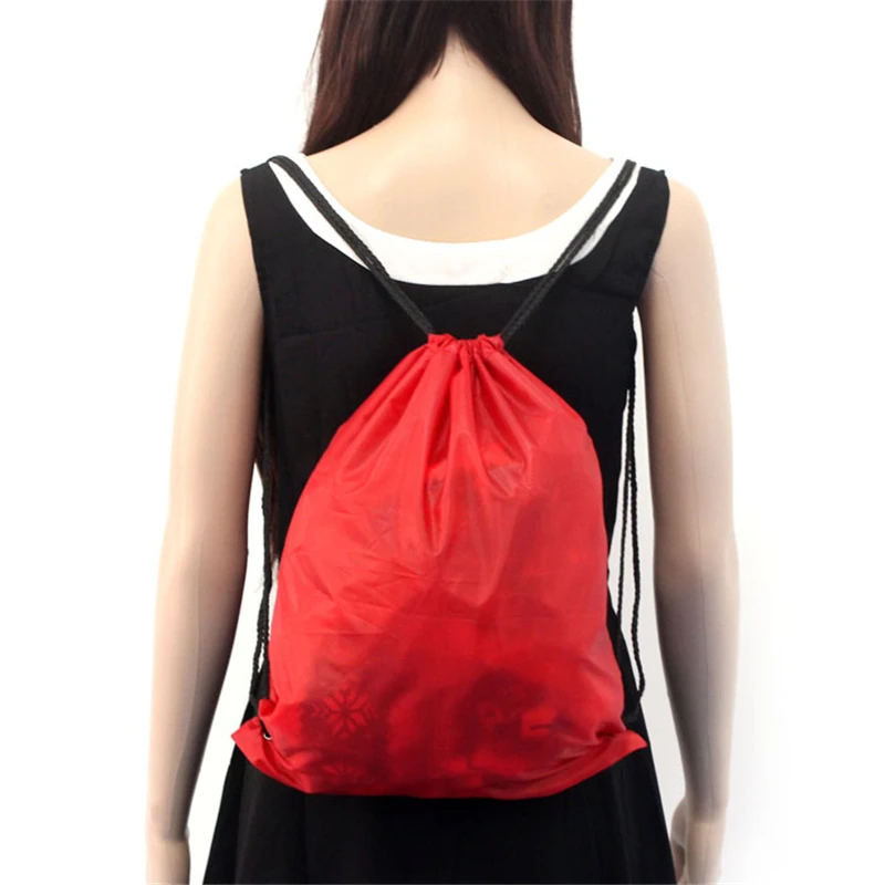 

Drawstring Bags String Bag Promotion Sports Back pack Pull Rope Female Nylon Gym School bag For Teenage Large Capacity Mochila