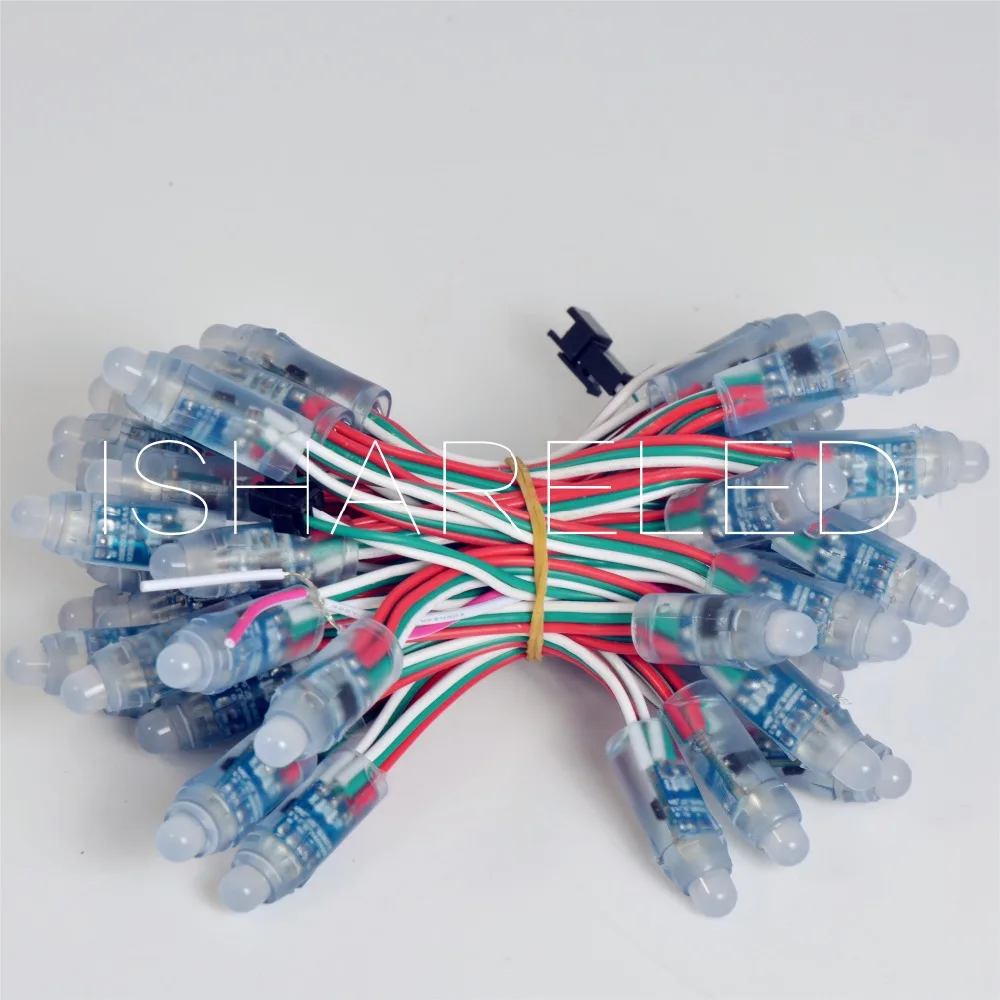 

DC5V/12V 12mm RGB LED Pixel String WS2811 Diffused Digital LED Pixel Module Pack of 50pcs
