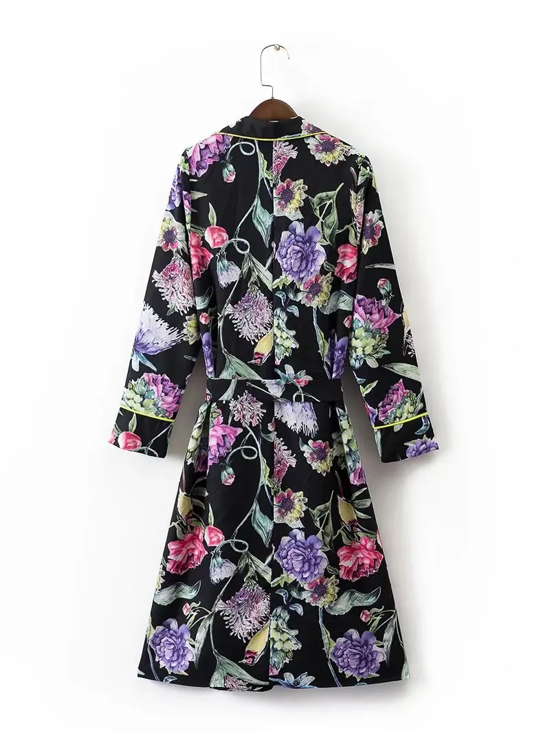 Women's Trench Long Printed Windbreaker Adjustable Waist Women Outwear Coats European Fashion Jacket Thin Robe 2018 New CH727 (3)