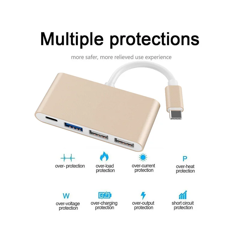 USB C концентратор типа C для мульти USB 3,0 концентратор адаптер док-станция для MacBook Pro huawei P30/P20 USB-C 3,1 сплиттер 3 порта USB концентратор