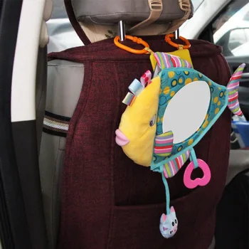 

New Baby Toy Baby Dear Rattles Toddler Car Seat Fish Mirror Stuffed Plush Toys Infant Stroller Hanging Newborn Educational Toy