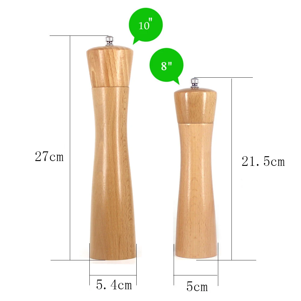 " 10" деревянная мельница для соли, перца, ручная мельница для соли, мельница для перца, кухонные инструменты для приправ, мельница для приготовления пищи, ресторанов