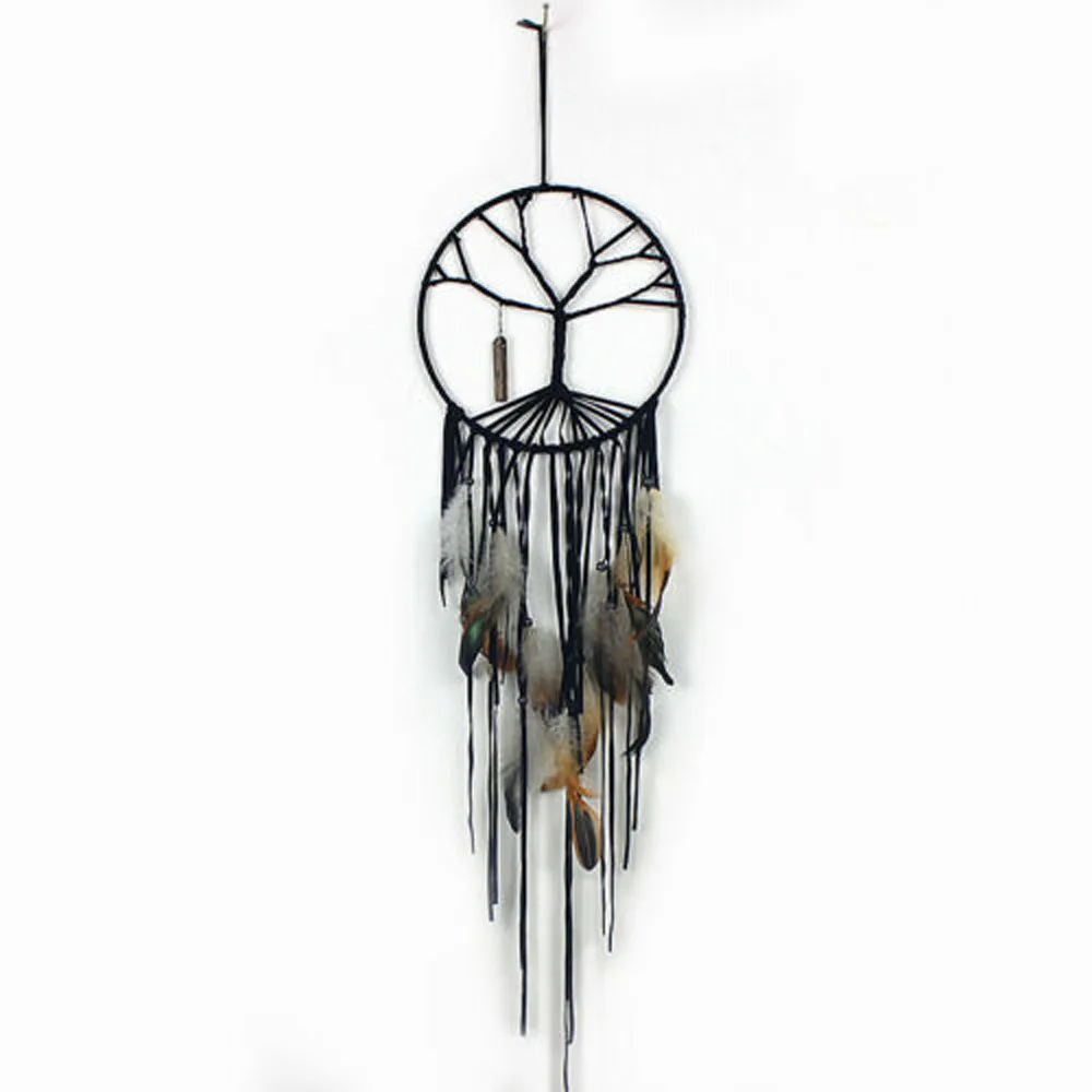 

1*Dream Catcher Feather + Cotton Fabric + Wood Bead Total Length 80 Cm/31.49 Inches Including Sling Dream Catcher