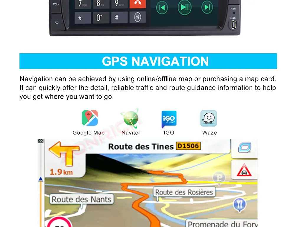 Excellent Autoradio 2 Din Android 9.0 Car Radio Stereo Car DVD Player For Nissan GPS Navi Wifi Bluetooth Audio Head unit 173mm * 98mm 19
