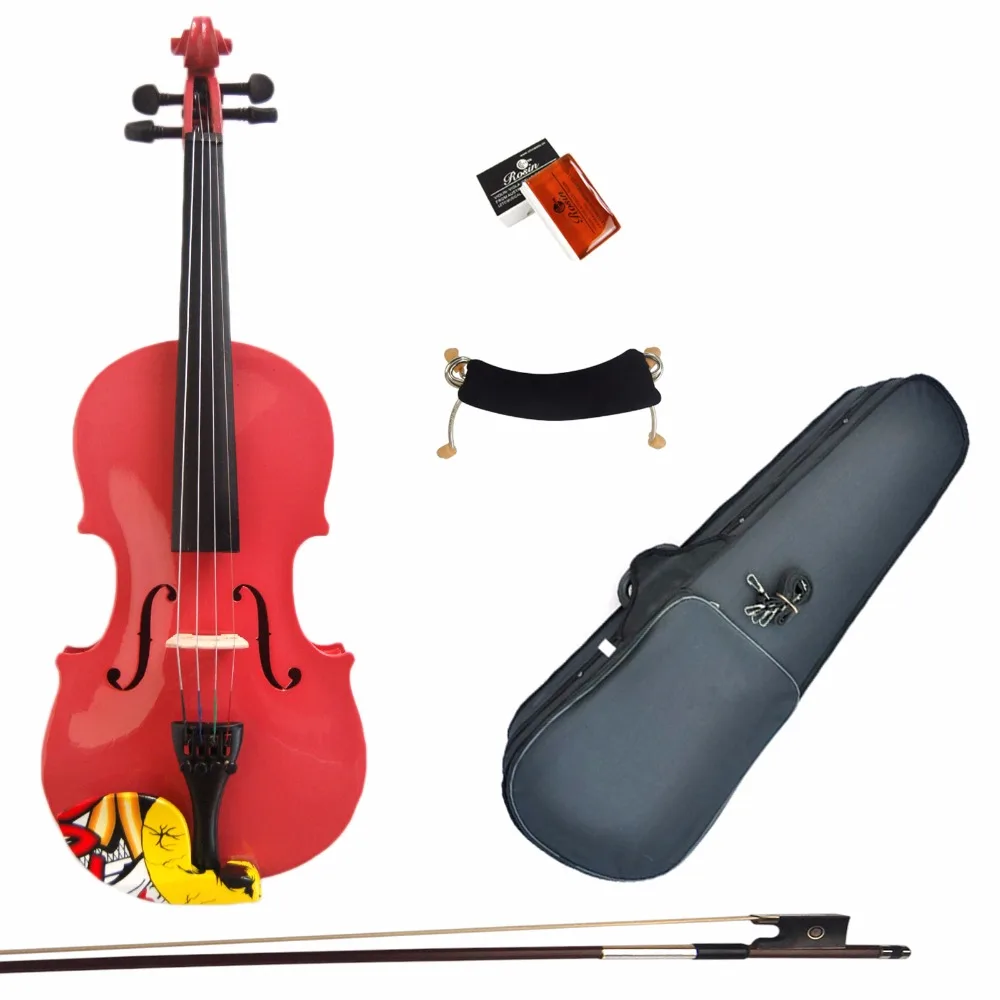 Buy Kinglos 1/8 Colored Solid Wood Student Violin Kit
