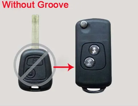 

Модифицированный Чехол для автомобильного ключа с двумя кнопками, чехол для Peugeot 307 без канавки, чехол для автомобильной сигнализации с брелоком