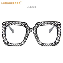 Длинные Хранитель большой площади большого размера женские очки Для мужчин имитация бриллиантов модные очки прозрачные, оправа Брендовая Дизайнерская обувь UV400 в ретро-стиле