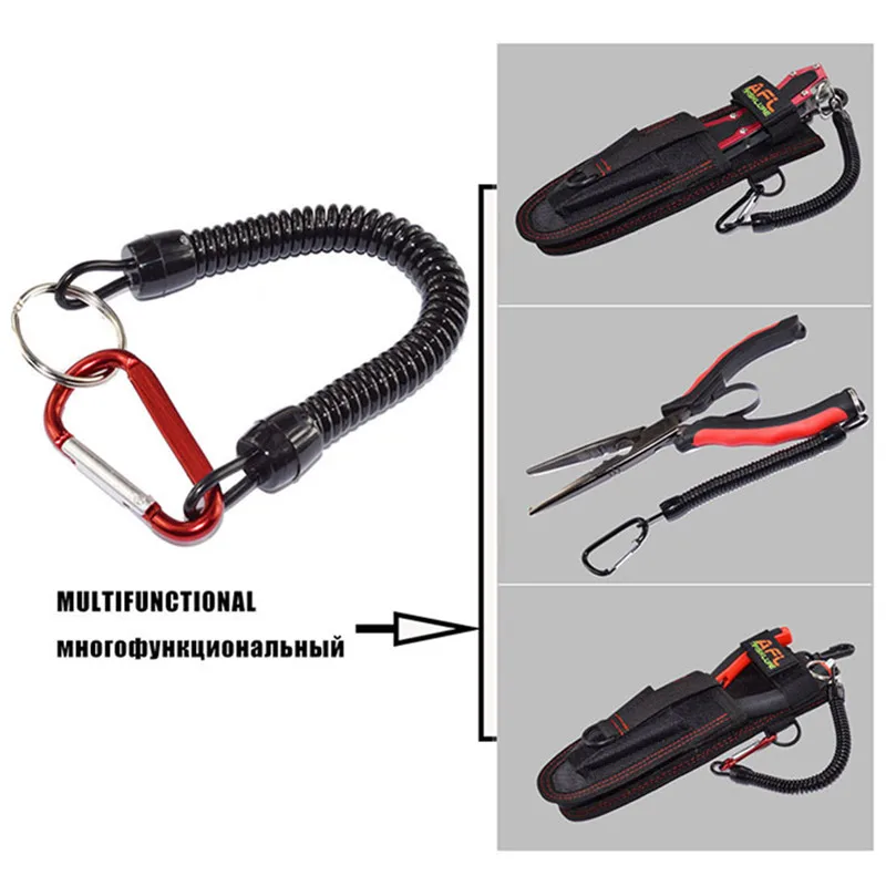 1Pcs Aluminum Alloy Buckle Fishing Tools Retention Rope Safety Rope Plastic Fishing Rod Missed Protective Line rope pesca FA-222
