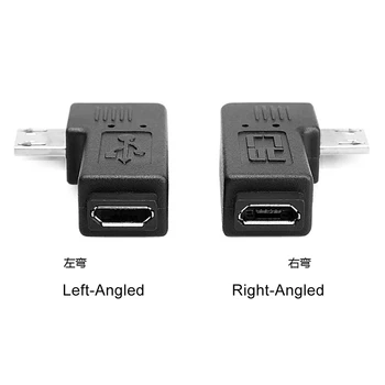 10pcs/lot Micro USB 2.0 5P Male to Female M F Extension Adapter 90 Degree Left Angled hdmi v1 4 m f 90 degree connector extension joint