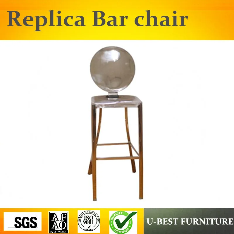 Free shipping U-BEST Replica Designer Furniture Kong Stainless Steel Barstool, modern metal frame easy brushed bar chair