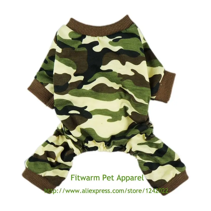 

Fitwarm Stylish Army Green Camouflage Dog Shirts Jumpsuit for Pet Cat Camo Clothes Apparel Free Shipping Chihuahua Yorkie