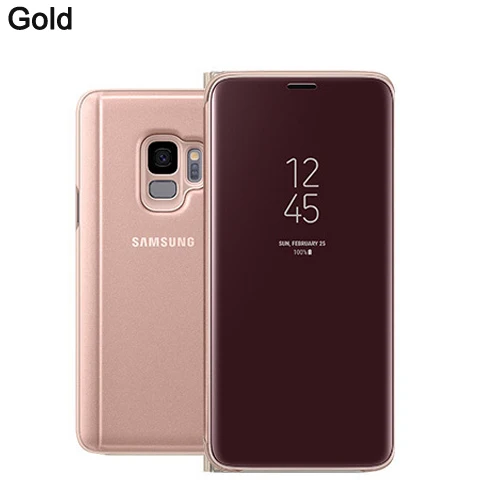 Gold Чехол для samsung Mirro Прозрачный чехол для телефона для samsung GALAXY S9 G9600 S9+ Plus G9650 аутентичный Тонкий флип-чехол - Цвет: Gold