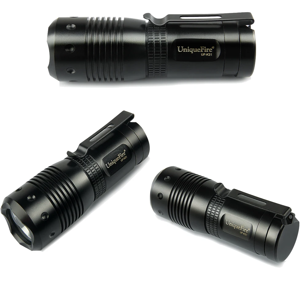 UniqueFire 3 Pack K21 Mini Flashlight Clip in Trousers 1200 High Lumens