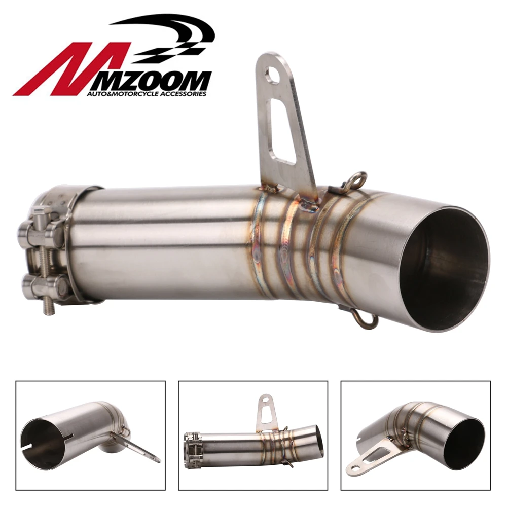 Free shipping 61mm Motorcycle Stainless Steel Exhaust middle pipe for