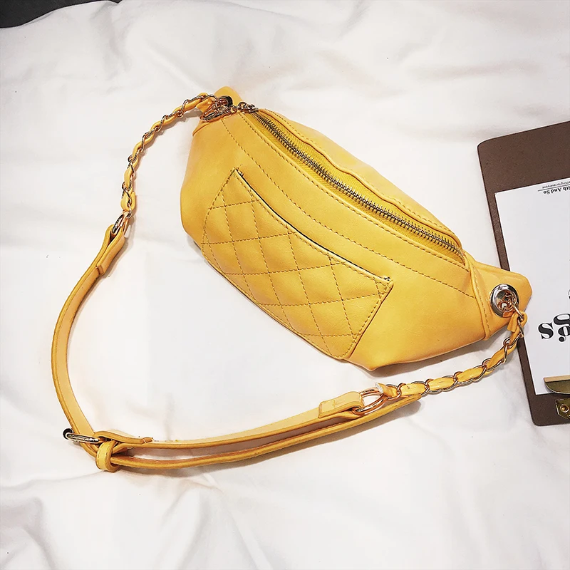 Janespri Fashion Waist Bag Women Fanny Waist Packs High Quality Quilted Belt Bag PU Leather Ladies Handbag Crossbody Chest Bag (36)