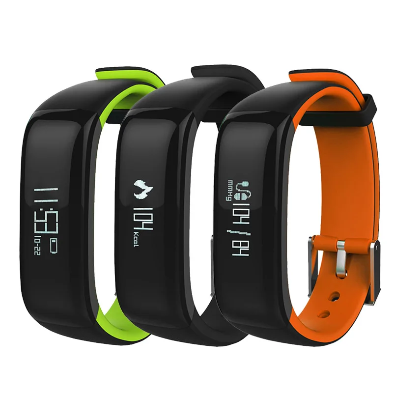 P1 Bluetooth OLED Smartband Blood Pressure Monitor Heart Rate Monitor Wristband Waterproof IP67 Smart Bracelet Wearable