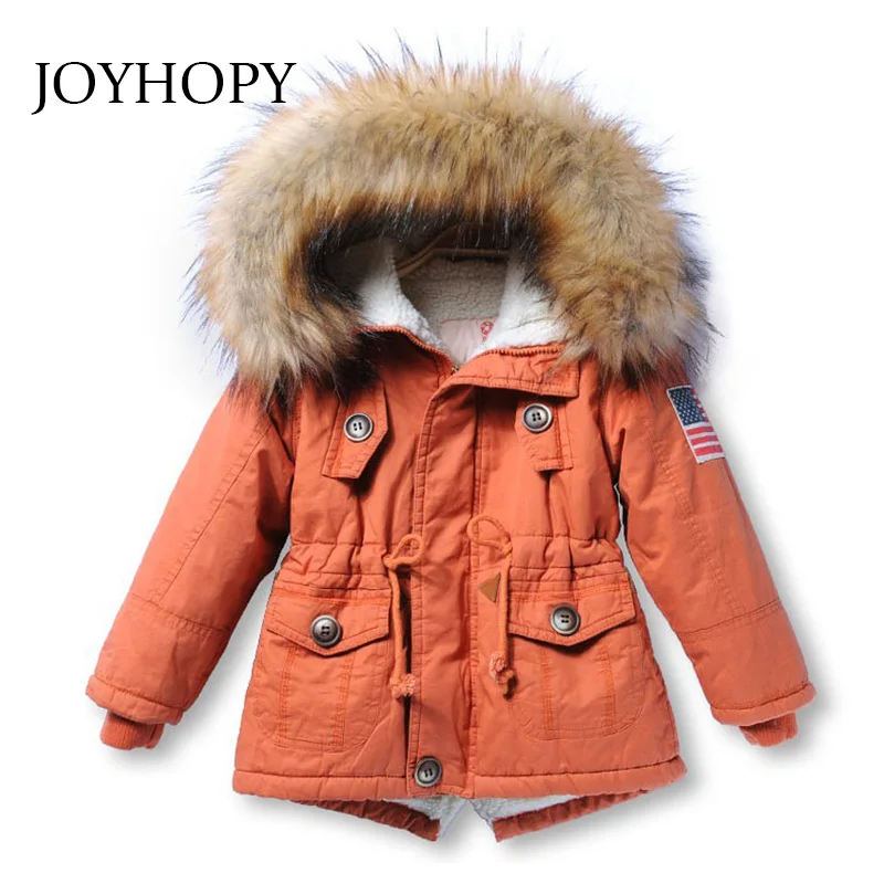 

Clearance Girls Jackets Kids Coat Faux Fur Collar Children Winter Outwear Cotton Paddad Girls Boys Coats