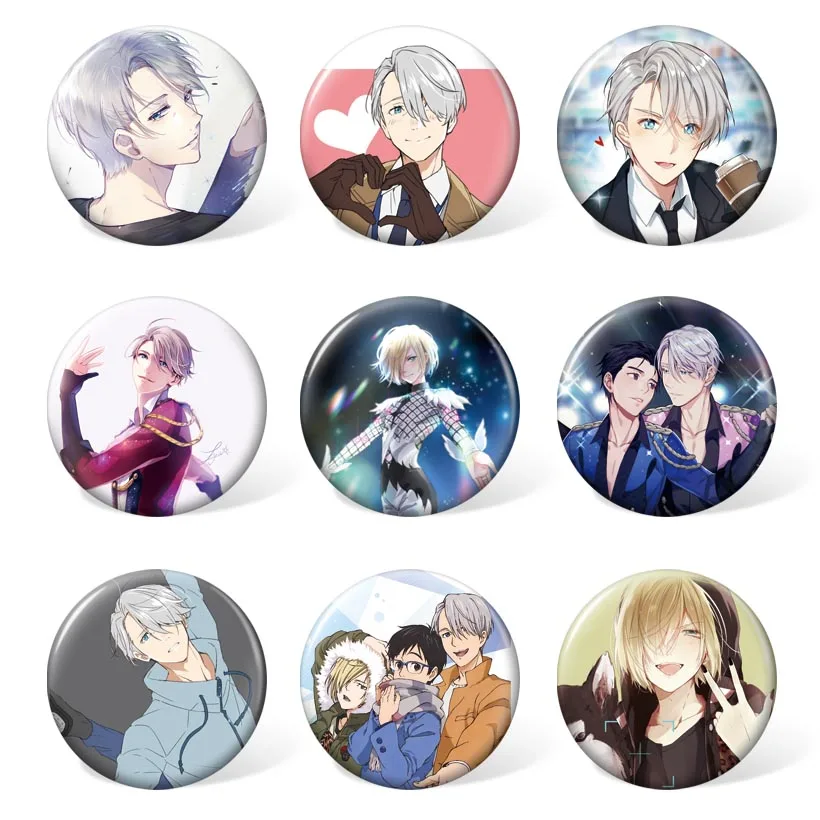 

YURI!!! on ICE Cosplay Anime Cartoon Brooch Men Women Badge for Clothing & Accessories or Gift Collection (9pcs/set )