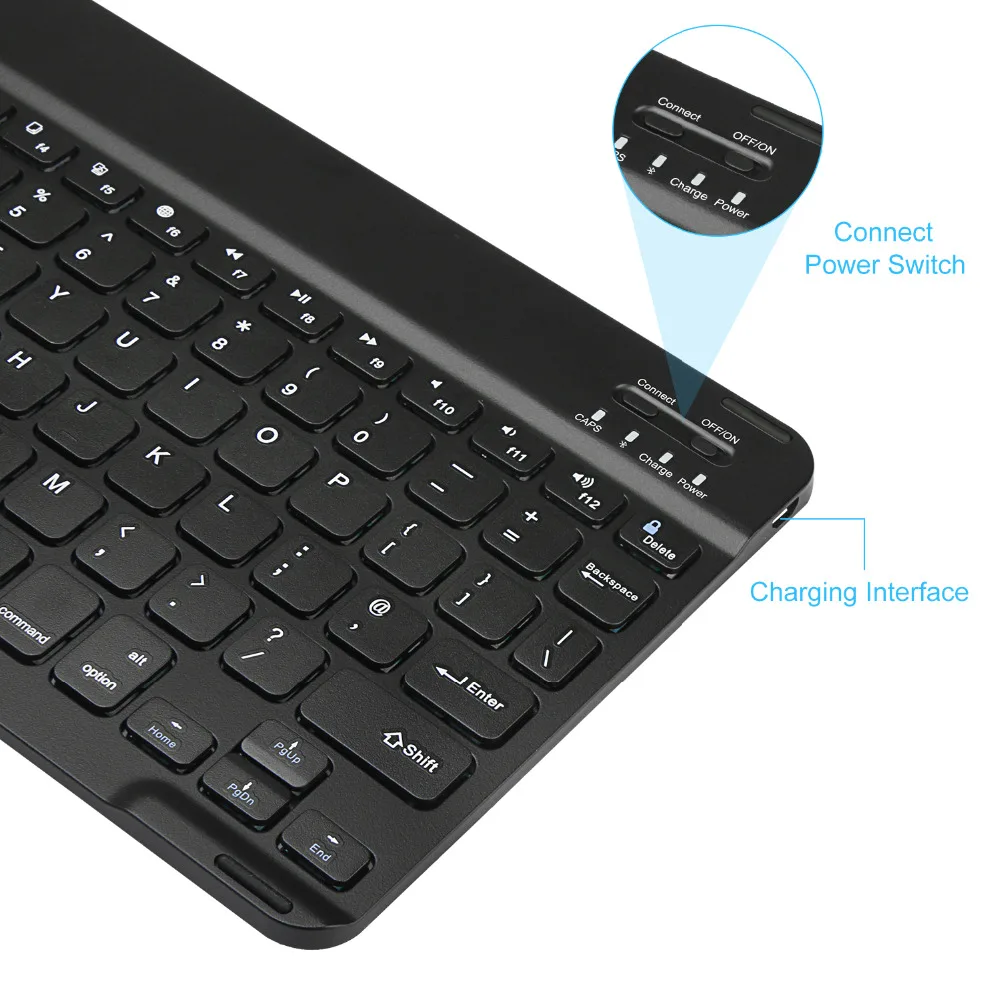 TeckNet 7 мм Беспроводная Bluetooth клавиатура перезаряжаемая клавиатура с британской раскладкой для iOS Windows Android 3,0 выше ОС
