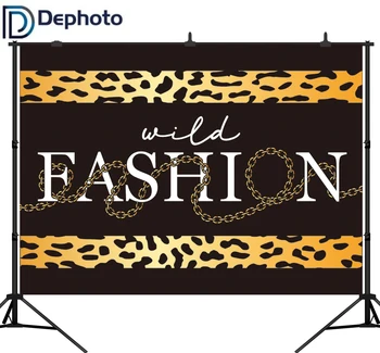 

DePhoto Photography Backdrop Lron Chain Leopard Wild Fashion Party Custom Photo Background Photobooth Photocall Prop