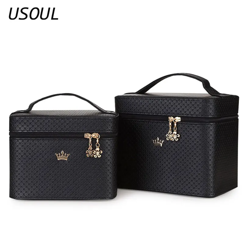 

USOUL Beauty Case Crown Large Capacity Professional Makeup Organizer Cosmetic Bag Portable Brush Storage Case Bolso Mujer