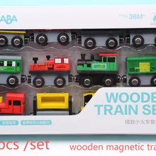 12 шт./компл. деревянный магнит поезд детские игрушки деревянные развивающие маленькие поезда набор игрушка-памятный подарок модели детей