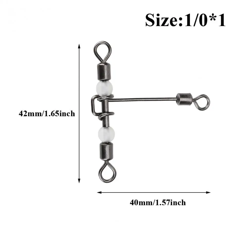10 шт./компл. прочный T-shape форме, благодаря чему создается ощущение невесомости с рыболовные оснастки поворотный 3 ходовой шаровой подшипник Вращающийся шарнир из тройными крючками для наращивания волос аксессуары